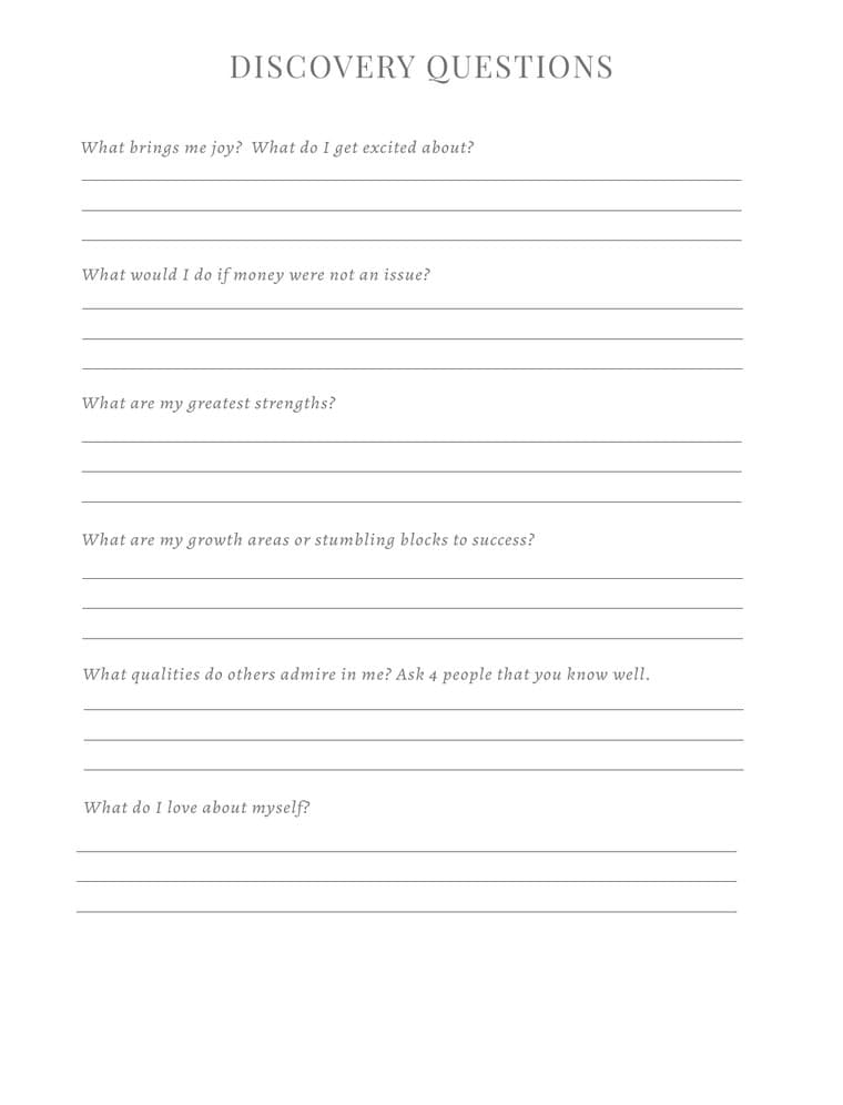 Official Ezer Planner discovery questions page preview